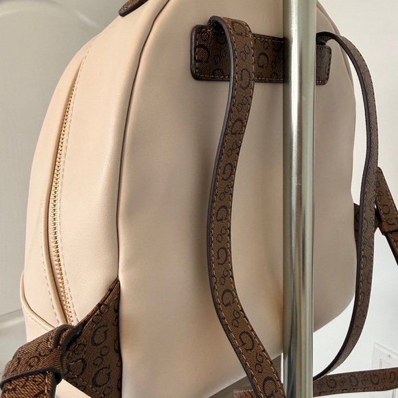 Guess Beige Backpack with Gold Accents - Picture 3 of 8